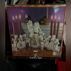 Grandeur Noel 9 piece Collectible porcelain Nativity Set